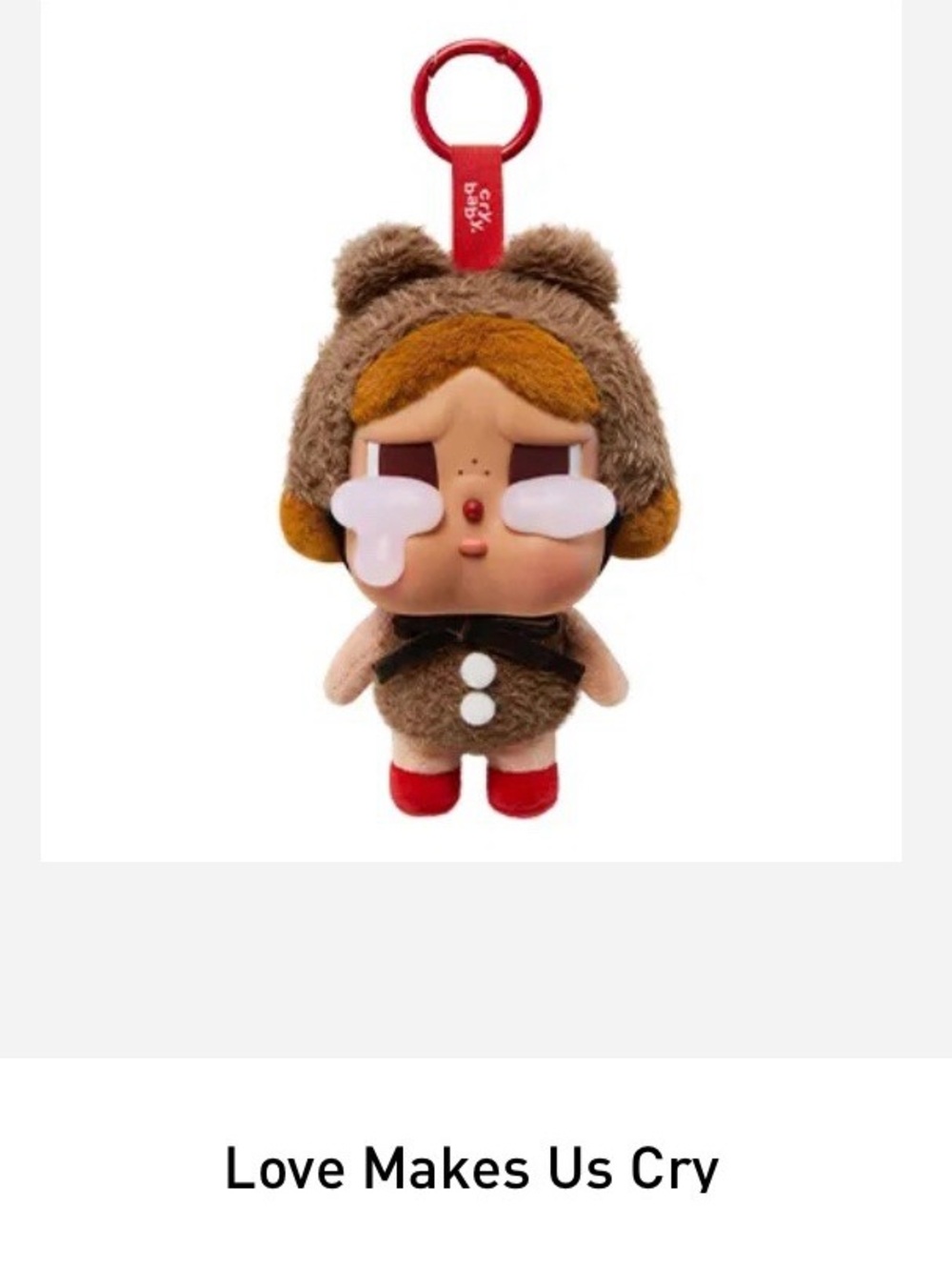 Pop Mart Crying Again - Love Makes Us Cry Vinyl Face Plush Pendant ♥️